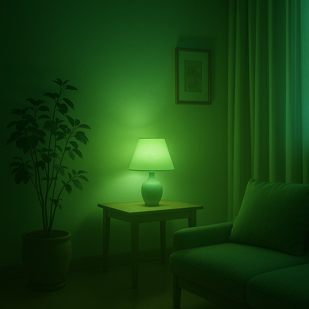 Imagem envolvente mostrando uma luz verde suave ir